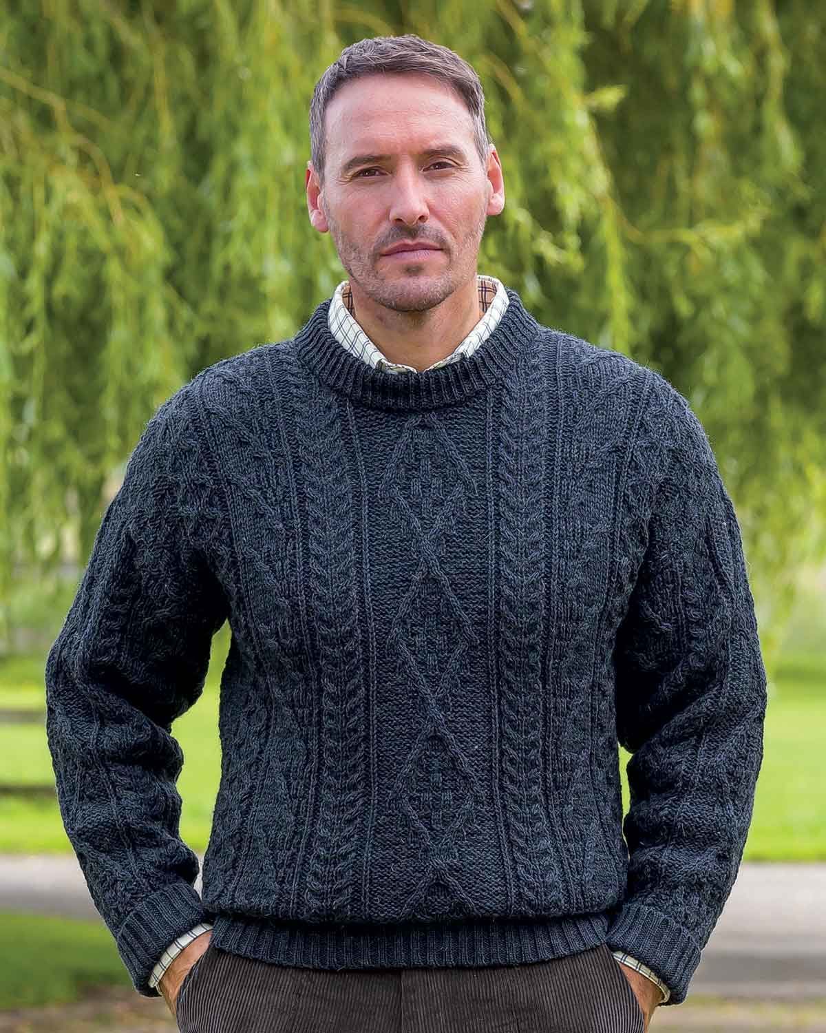 Mens aran wool sweaters sale